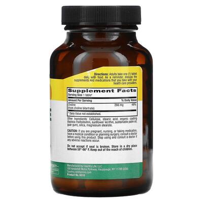 Холин Country Life Choline 650 мг, 100 таблеток