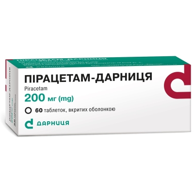 Пірацетам-Дарницятаблетки,в/опо200мг№60(10х6)