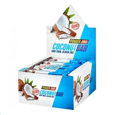 Батончик вуглеводний Power Pro COCONUT BAR без цукру, 20 штук по 50 г
