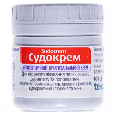 Судокрем крем д/наруж. прим. по 60 г в бан.