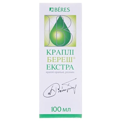 Береш экстра капли ор., р-р по 100 мл во флак. с проб.-кап.