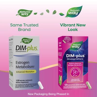 Метаболизм эстрогенов DIM-Plus Nature's Way DIM-Plus Estrogen Metabolism, 120 вегетарианских капсул