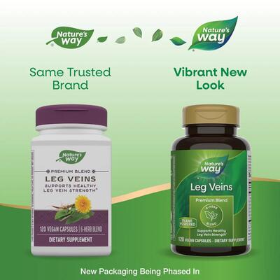 Поддержка при варикозе ног Nature's Way Leg Veins, 120 веганских капсул