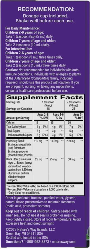 Сироп чорна бузина для дітей Nature's Way Sambucus Immune Syrup For Kids, 240 мл