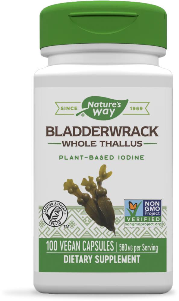 Ламинария (фукус пузырчатый) Nature's Way Bladderwrack 580 мг, 100 вегетарианских капсул