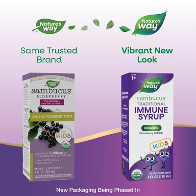 Сироп чорна бузина для дітей Nature's Way Organic Sambucus Immune Syrup For Kids, 120 мл