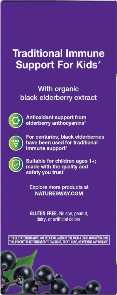 Сироп черная бузина для детей Nature's Way Organic Sambucus Immune Syrup For Kids, 120 мл