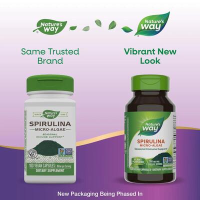 Спирулина Nature's Way Spirulina микроводости, 100 веганских капсул