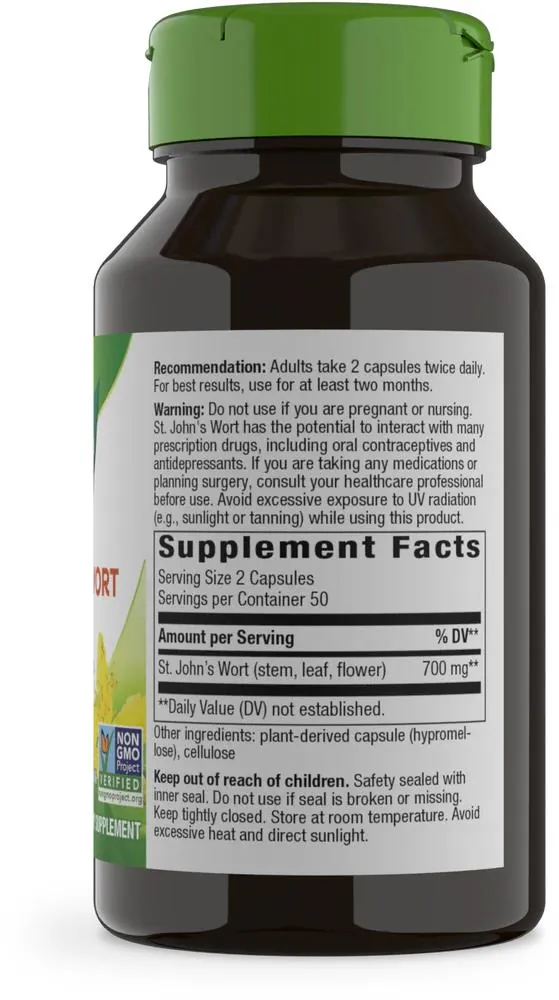 Звіробій Nature's Way St. John's Wort Herb, 100 веганських капсул