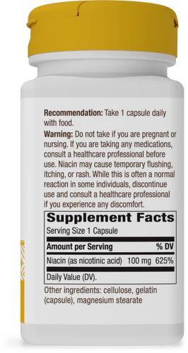Ниацин Nature's Way Niacin (Vitamin B3) 100 мг, 100 капсул