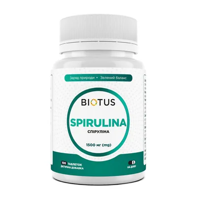 Спіруліна Biotus Spirulina таблетки по 500 мг №100