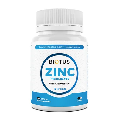 Цинк піколінат Biotus Zinc Picolinate капсули по 15 мг №60