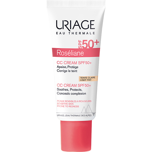 СС-крем для лица Uriage Roseliane CC Cream SPF50+ увлажняющий против покраснений, 40 мл