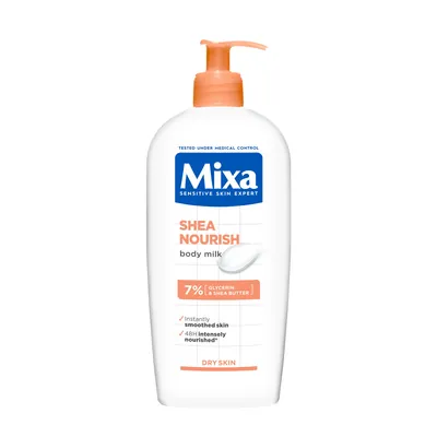 Молочко для тіла Mixa Shea Nourish живильне з олією ши для сухої шкіри, 400 мл