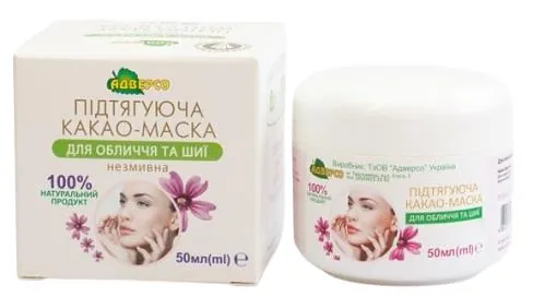 Какао-маска Адверсо підтягуюча для обличчя та шиї, 50 мл