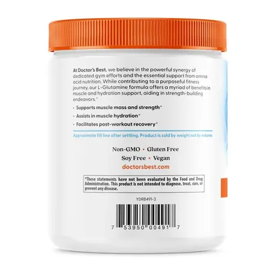 Амінокислота L-Глютамін Doctor's Best L-Glutamine Powder, 300 г