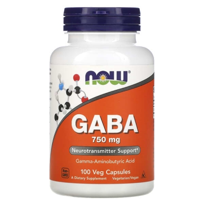 Аминокислота NOW GABA 750 мг веганские капсулы №100