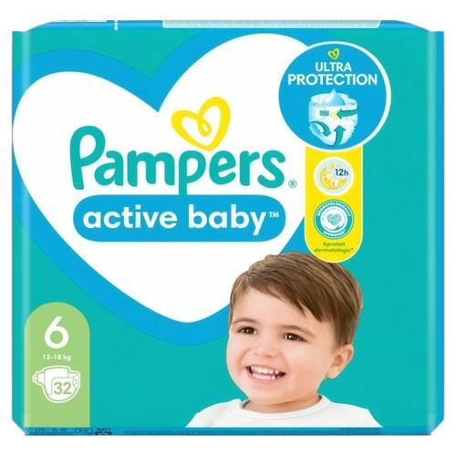 Подгузники детские Pampers Active Baby размер 6, 13-18 кг, 32 шт