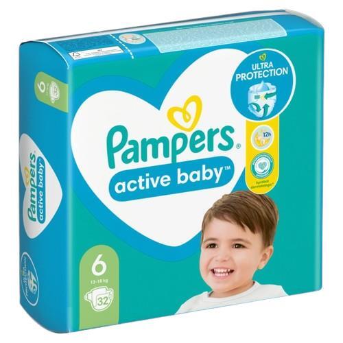 Подгузники детские Pampers Active Baby размер 6, 13-18 кг, 32 шт