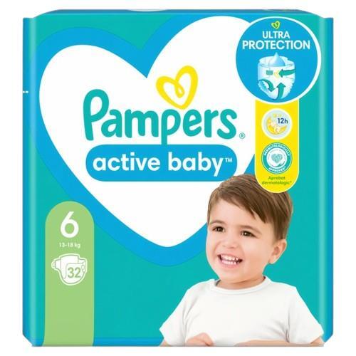 Подгузники детские Pampers Active Baby размер 6, 13-18 кг, 32 шт