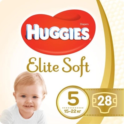 Подгузники Huggies Elite Soft детские, размер 5, 12-22 кг, 28 шт
