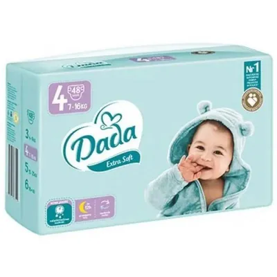 Підгузки Dada Extra Soft дитячі, розмір 4, 7-16 кг, 48 шт