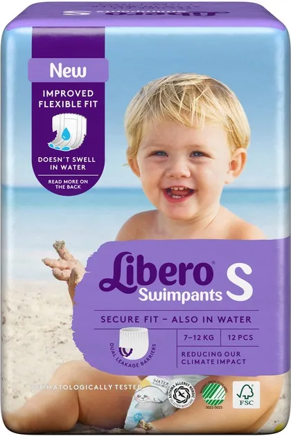 Підгузки-трусики Libero Swimpants розмір Small, 7-12 кг, для плавання, 12 шт