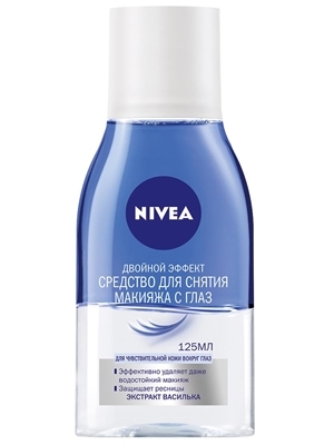 Средство для снятия макияжа Nivea Двойной эффект для чувствительной кожи вокруг глаз с экстрактом василька, 125 мл