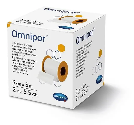 Пластир медичний Omnipor фіксуючий на нетканій основі, 5 см х 5 м