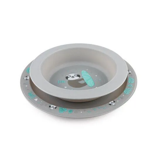 Набір посуду Canpol babies Exotic Animals пластиковий столовий, сірий, 56/523_grey