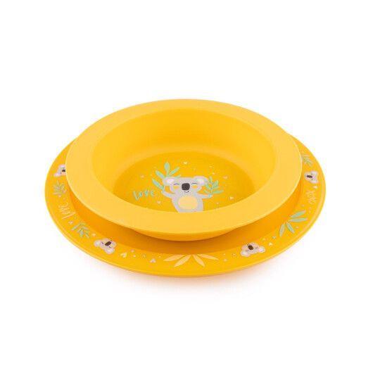 Набор посуды Canpol babies Exotic Animals пластиковый столовый, желтый, 56/523_yel