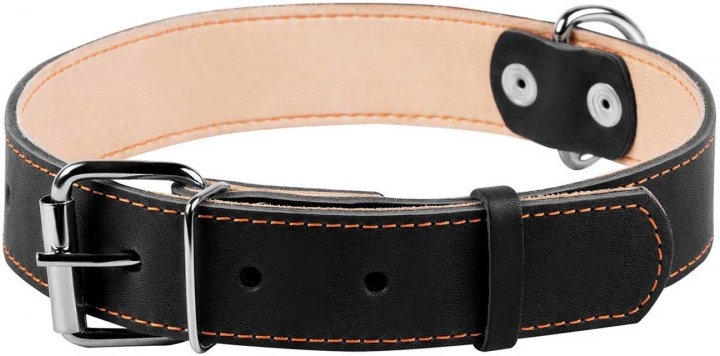 Ошейник Collar 02791 двойной, черный, 35 мм*48-63 см