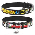 Нашийник Collar WAUDOG Design Бетмен2, шкіряний, металева пряжка, ширина 12 мм, довжина 19-25 см, чорний