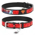 Нашийник Collar WAUDOG Design Супермен1, шкіряний, металева пряжка, ширина 12 мм, довжина 19-25 см, чорний