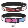 Ошейник Collar WAUDOG Design Харли Квинн, кожаный,  металлическая пряжка, ширина 12 мм, длина 19-25 см, черный