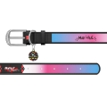 Ошейник Collar WAUDOG Design Харли Квинн, кожаный,  металлическая пряжка, ширина 12 мм, длина 19-25 см, черный