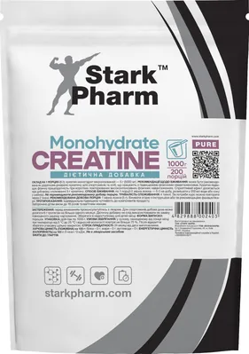 Креатин Stark Pharm Creatine Monohydrate без смакових добавок, пакет 1000 г