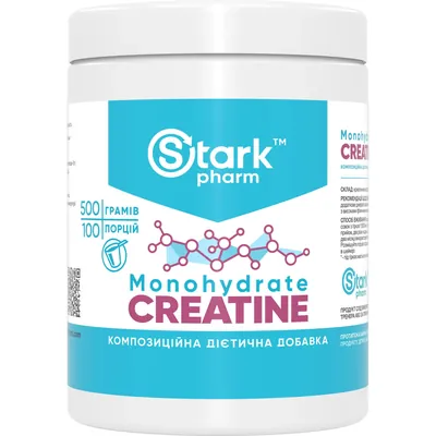 Креатин Stark Pharm Creatine Monohydrate без смакових добавок, банка 500 г