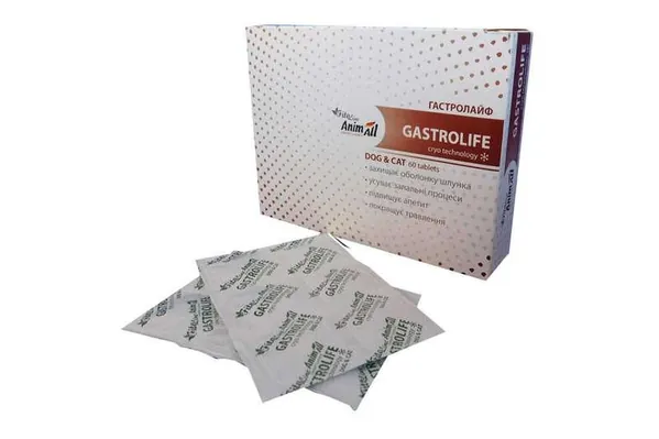 Гастролайф AnimAll VetLine FitoLine Gastrolife для котів та собак, для комплексного лікування ШКТ, 60 таблеток