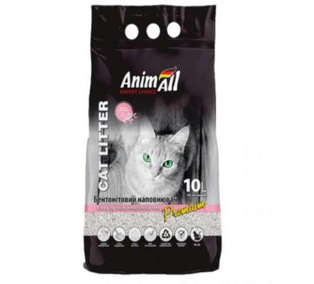 Наполнитель для туалета AnimAll Premium белый бентонитовый с ароматом детской присыпки, 10 л