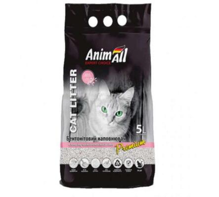Наповнювач для туалету AnimAll Premium білий бентонітовий з ароматом дитячої присипки, 5 л