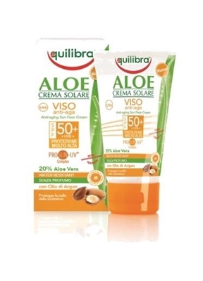 Крем сонцезахисний для обличчя Equilibra Алое SPF50+ водостійкий, 75 мл