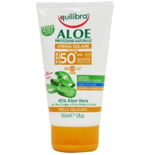 Крем солнцезащитный для тела Equilibra Алоэ SPF50+ водостойкий, 150 мл