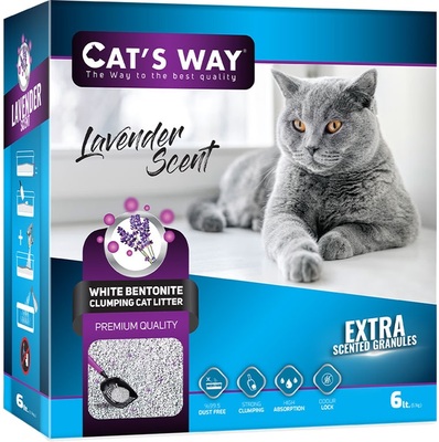 Наполнитель для кошачьего туалета Cat's Way бентонитовый, фиолетовые гранулы, лаванда, 6 л
