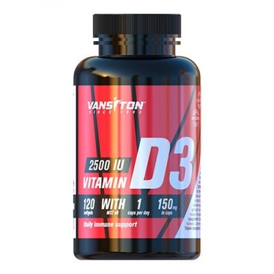 Витамин Д3 Vansiton Vitamin D3 2500 МЕ, 120 растительных капсул