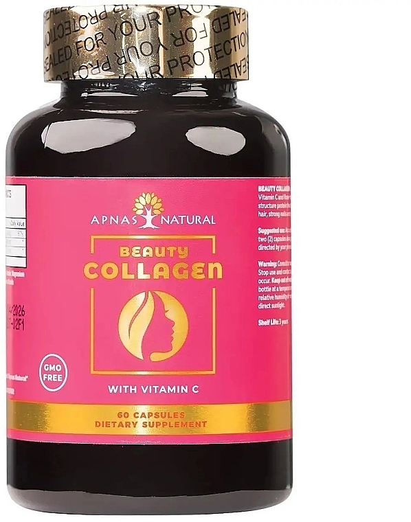 Бьюти коллаген Apnas Natural Beauty Collagen с витамином С 600 мг капсулы №60