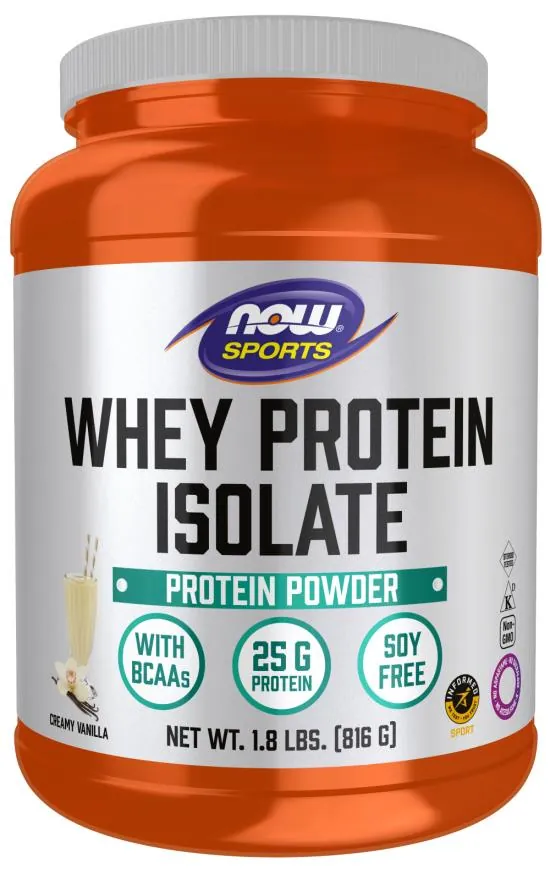 Протеїн сироватковий ізолят Now Sports Whey Protein Isolate ваніль, 816 г