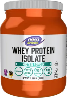 Протеїн сироватковий ізолят Now Sports Whey Protein Isolate, без смаку, 544 г