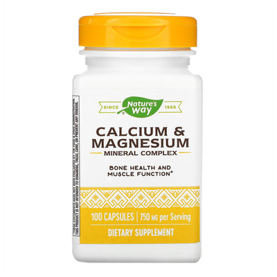 Кальций и магний Nature's Way Calcium-Magnesium, 100 капсул