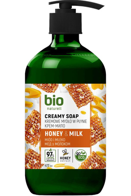 Крем-мыло Bio Naturell Мед и Молоко, с дозатором, 473 мл